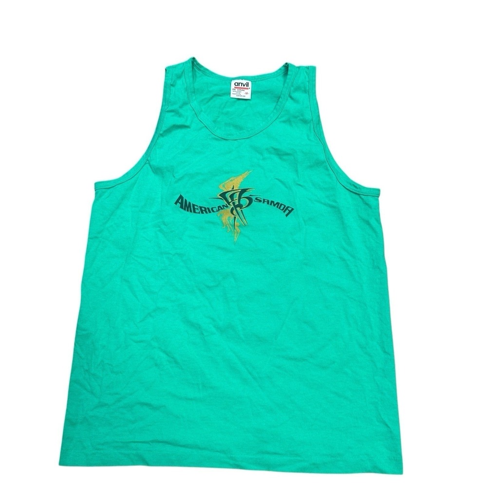 Anvil Knitware Preshrunk 100% Cotton Tank Top American Samoa Size Medium